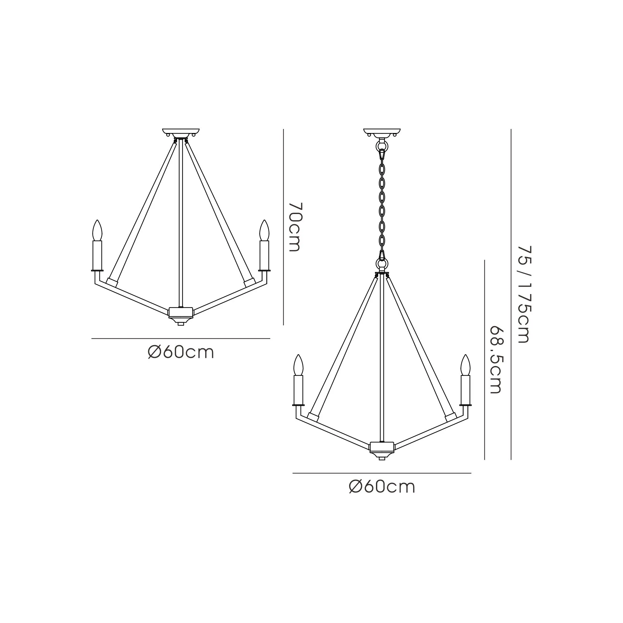 Hilton Pendant 5 Light Satin Black IL32682  Diyas Hilton